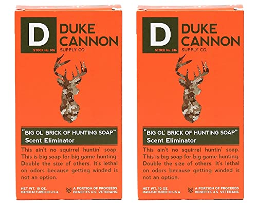 Duke Cannon Supply Co. Big Ol' Brick Of Hunting Bar Soap, Scent Eliminator, 10 Oz (2 Pack) #TOP10