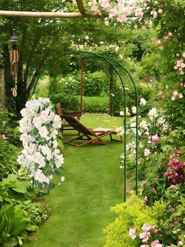 Treillis de jardin en métal robuste pour plantes grimpantes 80 cm x 200 cm Idéal pour les mariages et les soirées romantiques – Couleur verte