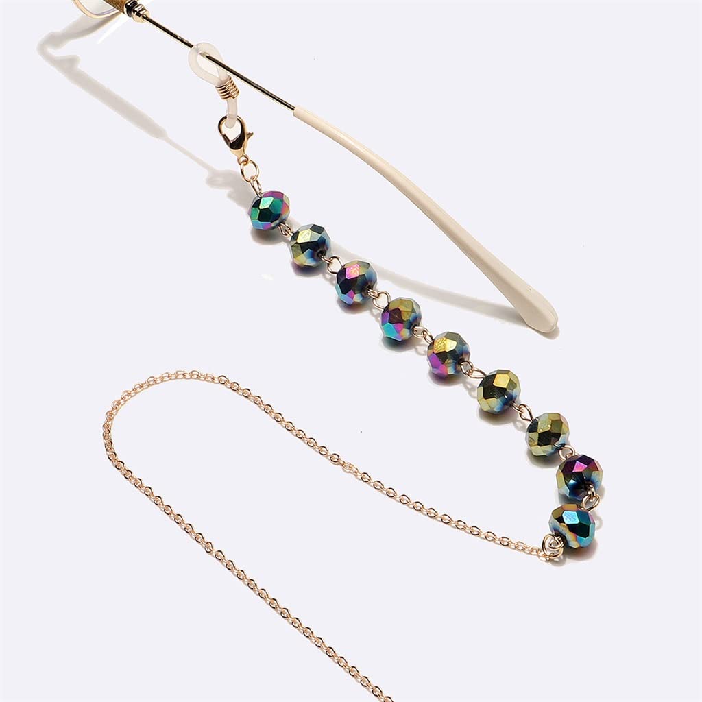 Fünffarbige runde Kristallbrille Kettenbrille Seil Lanyard Brillenzubehör (D Talla ?nica)