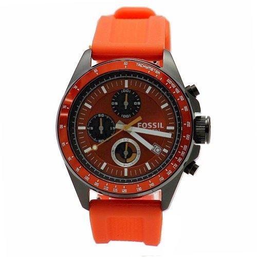 Fossil Men's Decker CH2877 Orange Chronograph Analog Watch