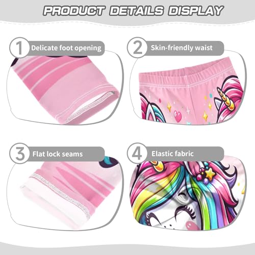 Toddler Girls Leggings Printed Yoga Pants Leggings Cute Cartoon Rainbow Unicorn for Kids3