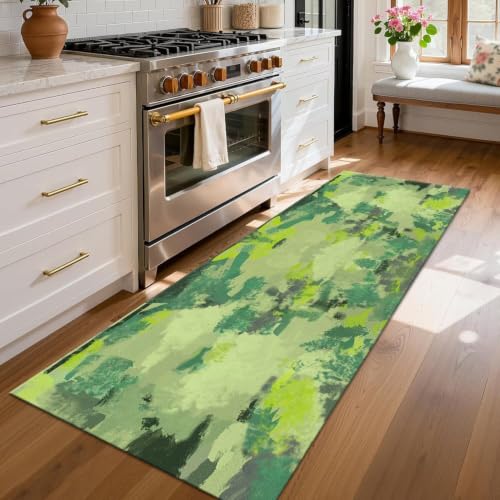 Tapis de cuisine devant évier lavable vert et violet 60x250 cm - 4