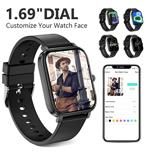 Choiknbo Smart Watch, Fitness Tracker Smartwatch For Android/Ios Phones, 1.69" Full Touch Screen With Heart Rate Sleep, Step Counter, Ip68 Waterproof Smart Watches For Man/Women #TOP4