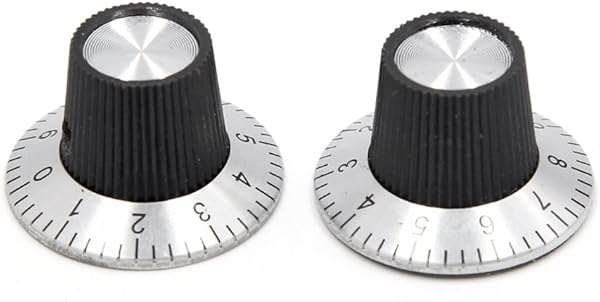 Amazon.co.jp_ uxcell 分圧計コントロールノブ 6mmのシャフト内径 内側のネジ付き 28 x 19mm 5個入り _ 産業・研究開発用品