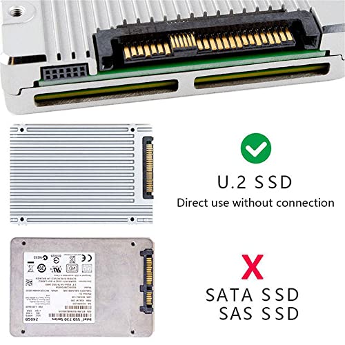 NFHK U.2 U2 SFF-8639 NVME PCIe 4.0 SSD Adapter Male to Female Extension 68pin PCI Express PCBA, Green Adapter 8639 M-F - Image 2