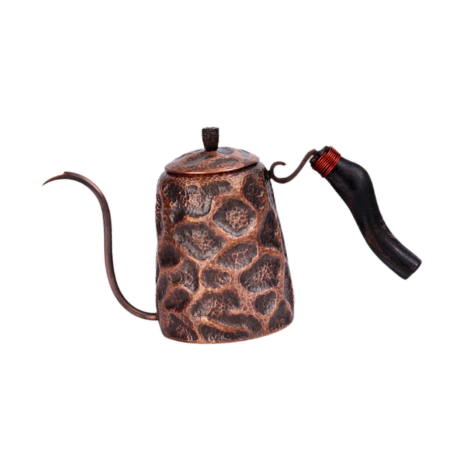 Bothyi Copper Pour Oven Coffee Kettle Tea Pot Portable Narrow Spout Copper Coffee Drip Kettle Hand Brewed Coffee Pot for Picnic Cafe