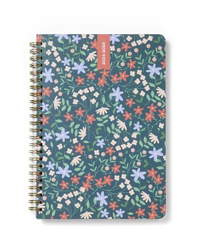 Letts of London Spring Valley A5 Academic 2024/2025 18-month week to view diary - green