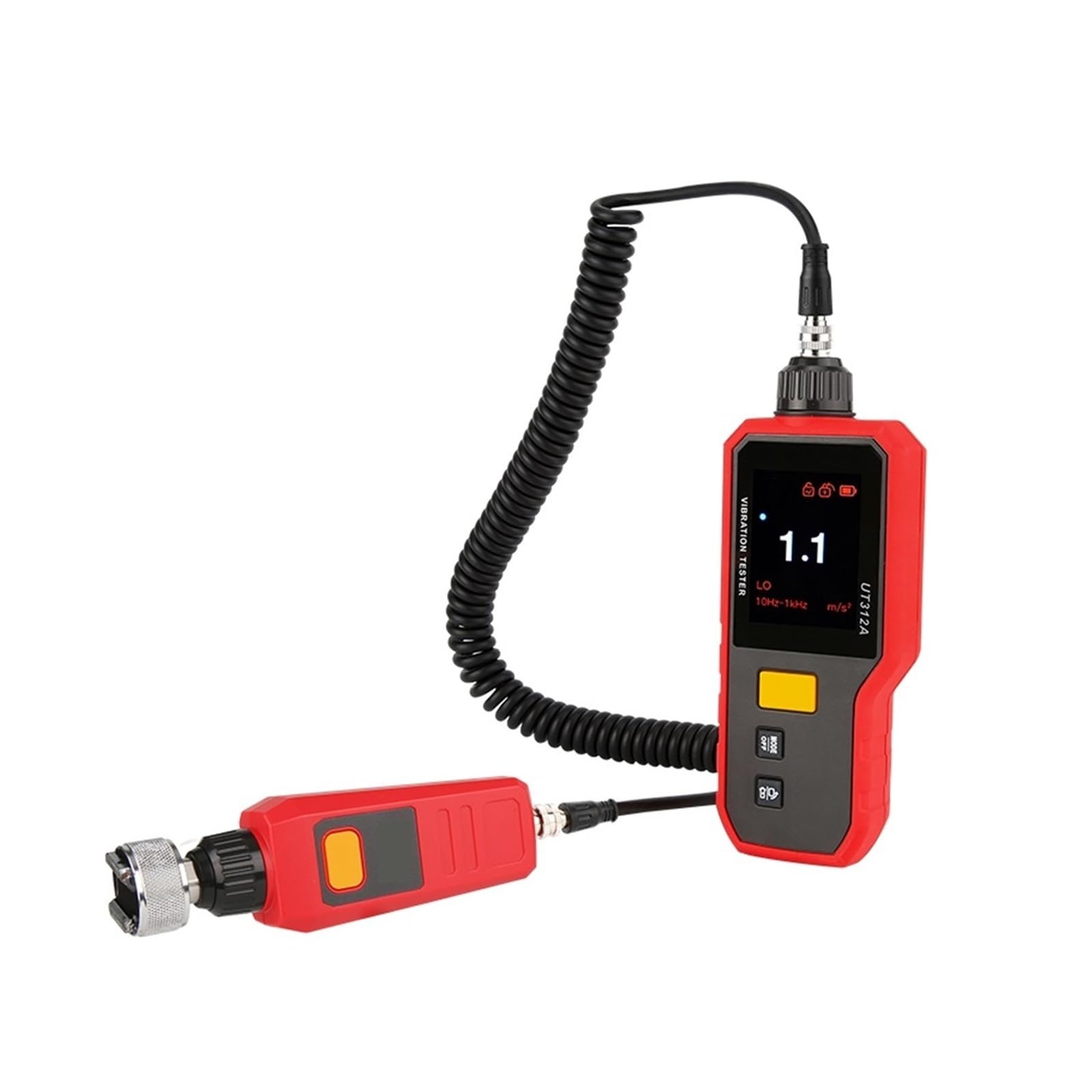 Vibrationsmesser, UT312A Digitales Vibrationsmessgerät Hochpräzise Geschwindigkeits- und Verschiebungstester 2,4-Zoll-TFT-Bildschirm mit automatischer Drehung