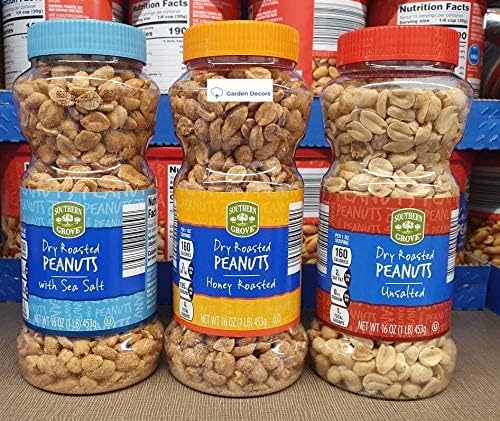 Southern Grove Dry Roasted Peanuts with Sea Salt Dry Roasted Peanuts Honey Roasted and Dry Roasted Peanuts Unsalted 16 Ounces image 3