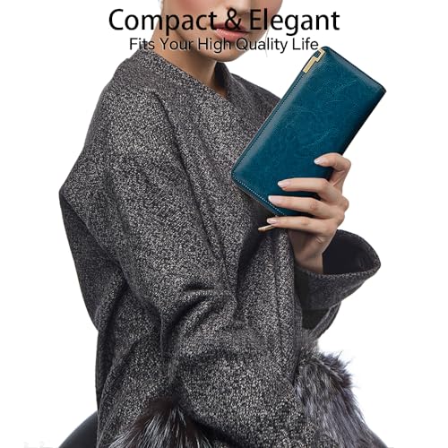 VANNANBA Long Wallet for Women Genuine Leather Zipper Wallet Large Capacity Organizer Accordion Wallet2