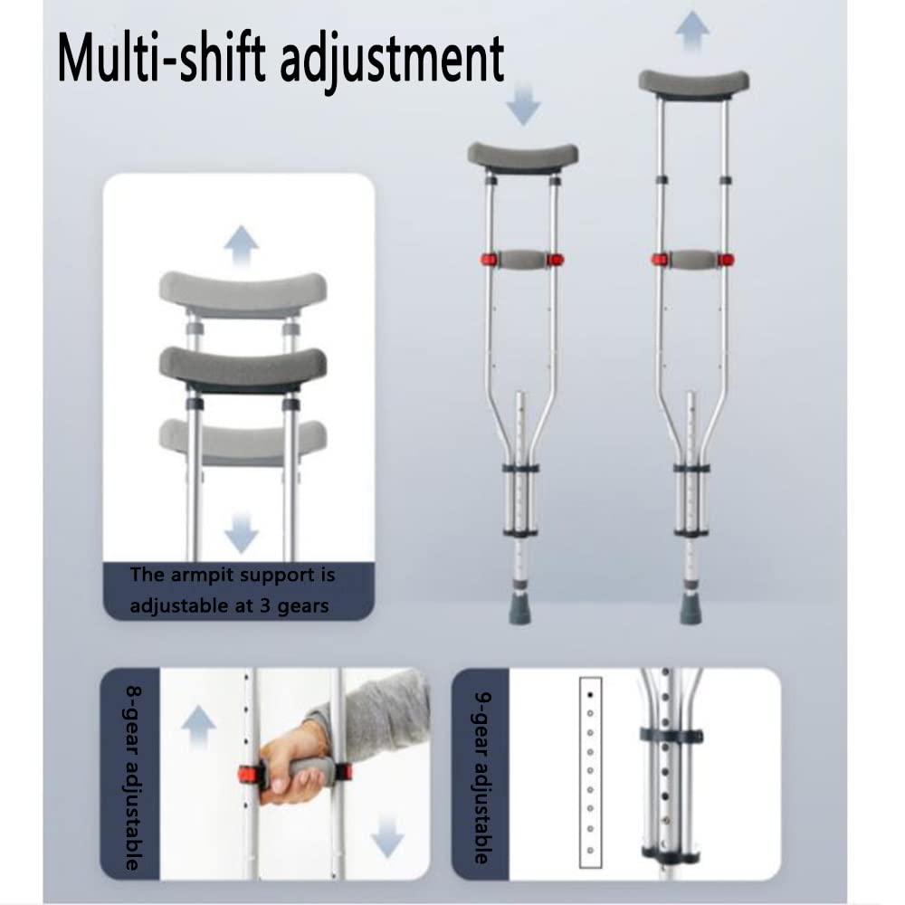 Muletas Ajustables Muletas De Antebrazo, Muletas Ortopédicas De Aluminio, Bastón Telescópicas para Adolescentes Plegables, Longitud del Bastón 98-158cm