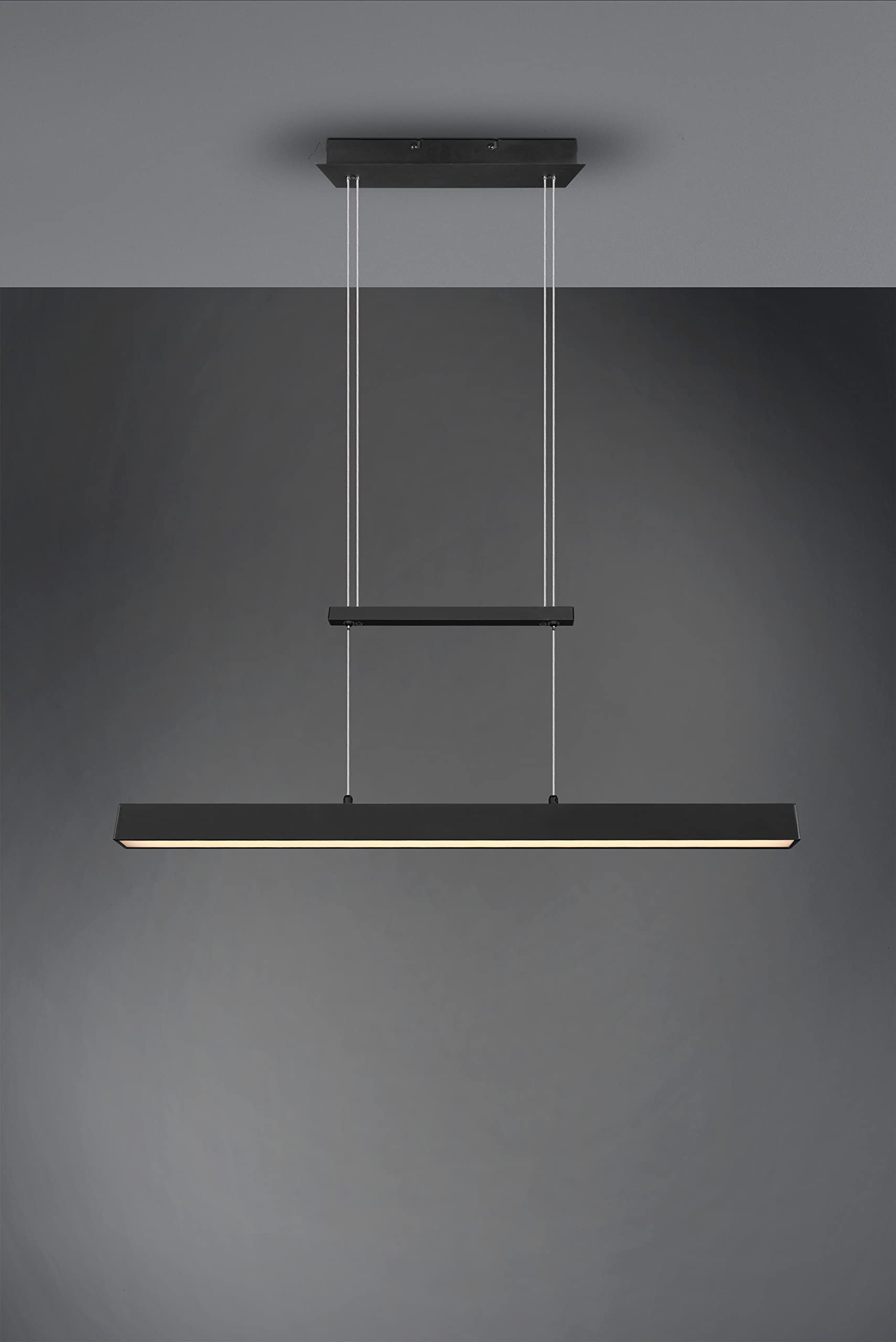 Reality Leuchten LED Pendelleuchte Paros R32043132, Metall Schwarz Matt, mit 21 Watt und 2x 5,5 Watt, Switch Dimmer