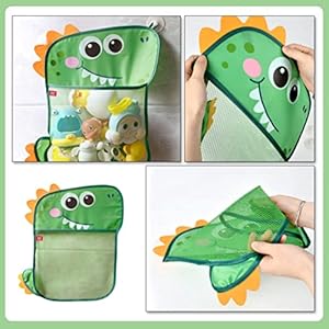 Zerodeko Bath Toy Storage Bag: Dinosaur Design Baby Bathtub Toys Organizer Pouch Beach Toys Container Shower Quick Drying Mesh Net for Kids and Toddlers Zerodeko Bath Toy Storage Bag Dinosaur Design Baby Bathtub Toys Organizer Pouch Beach Toys Container Shower Quick Drying Mesh Net for Kids and Toddlers