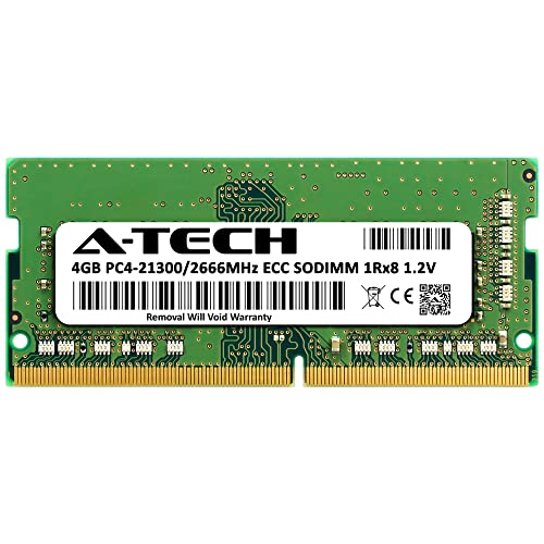 Image of A-Tech 4GB RAM Replacement for Synology D4ES01-4G & D4ES02-4G | DDR4 2666 MHz PC4-21300 SODIMM ECC Unbuffered Memory Compatible for RS1221RP+, RS1221+, DS1821+, DS1621+, DS2422+