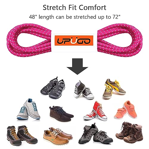 Image of UpUGo Elastic Shoe Laces, No Tie Shoe Laces Tieless for Kids, Adults, Elderly, One Size Fit All
