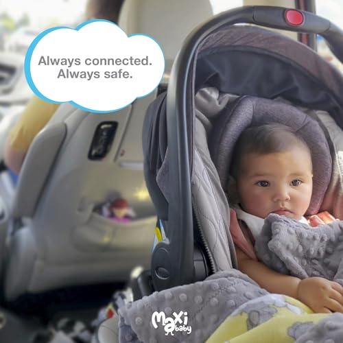 Image of Baby car seat mirror camera - BabyCam 4.3 inch LCD Rear Seat Mirror - Wide-Angle Camera & Night Vision - Easy Plug & Play Install - Safe Baby Monitoring in Car - Maxi Baby