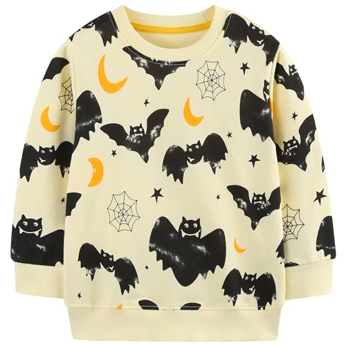 Image of AIWUHE Toddler Cotton Sweatshirt Boys Girls Pullover Long Sleeve Tops 2-6Y