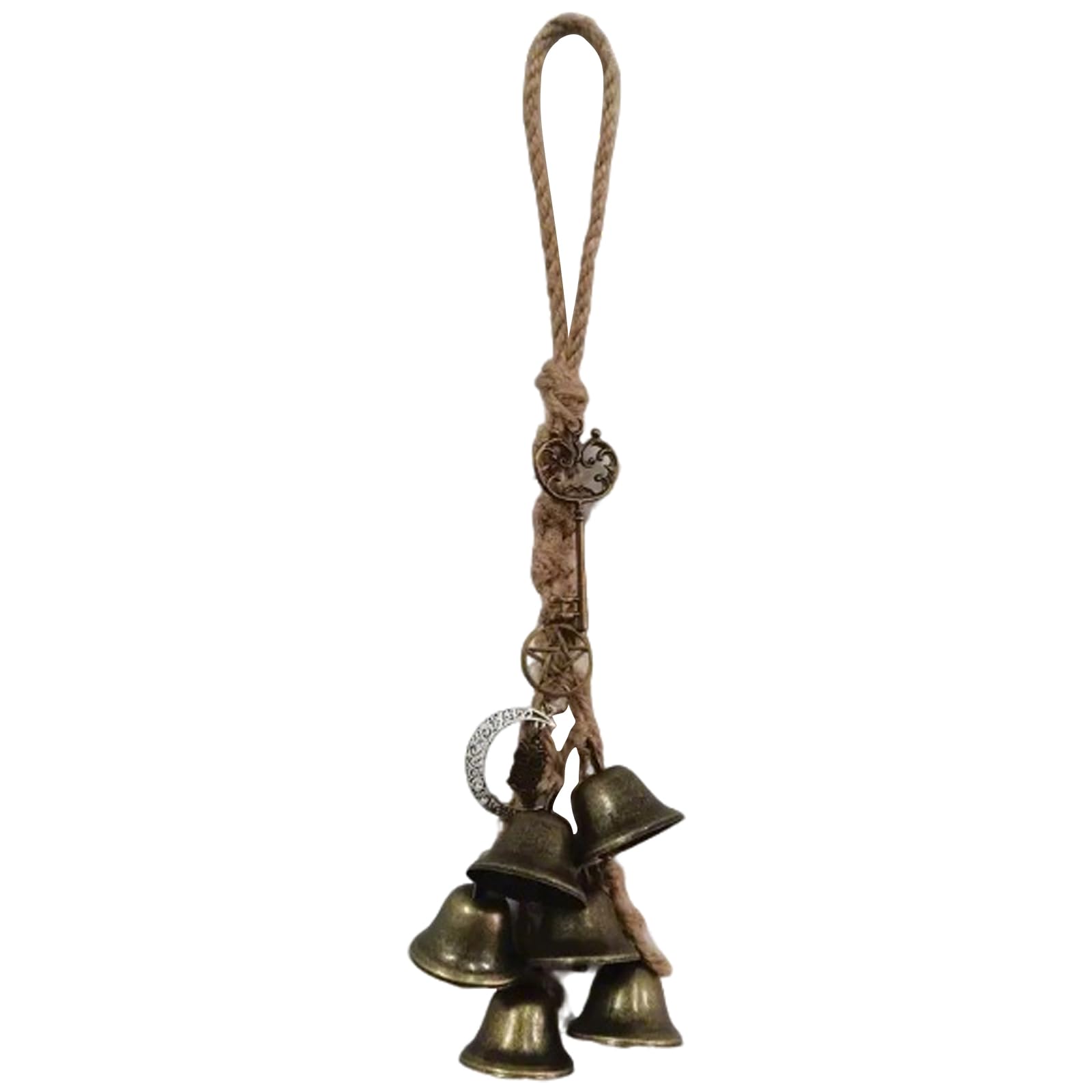 Witches Bells Handmade Hanging Witch Bells Witch Decor Hanging Wind Chimes Witchcraft Wind Bell For Porch Garden Window Decoration (6 Bells)