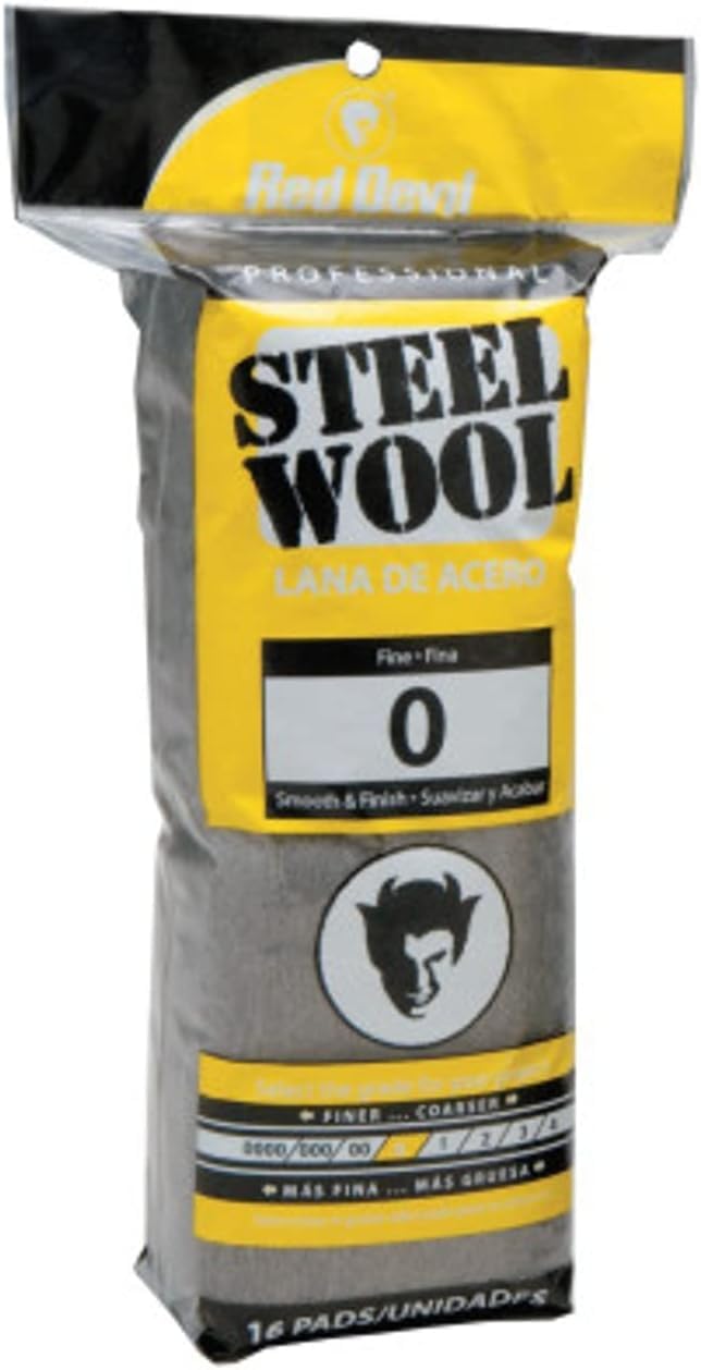 Red Devil 0313 Steel Wool, 0 Fine, 16 Count (Pack of 6)