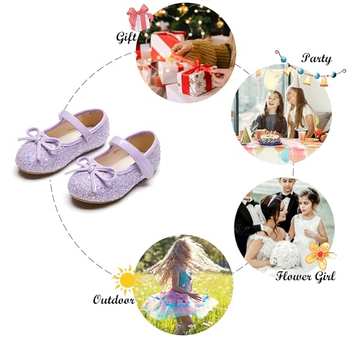 Image of Felix & Flora Toddler Flower Girl Dress Shoes - Girl Ballet Flats Party School Shoes Wedding