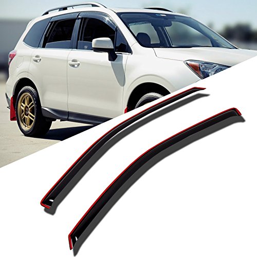 Image of TuningPros WD-305 Tinted Smoke Out-Channel Window Visor Deflector Rain Guard 4-pc Set