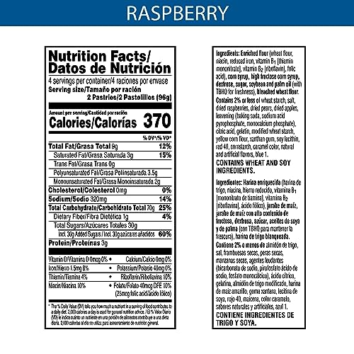 Image of Pop-Tarts Toaster Pastries, Breakfast Foods, Kids Snacks, Frosted Raspberry, 13.5oz Box (8 Pop-Tarts) (Pack of 3)