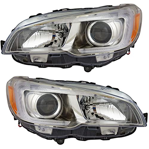 Image of TRQ 2 Piece Headlight Assembly Set Driver & Passenger Side Compatible with Subaru WRX 2015-2021 Base & Premium SU2502152 SU2503152 84001VA021 84001VA031