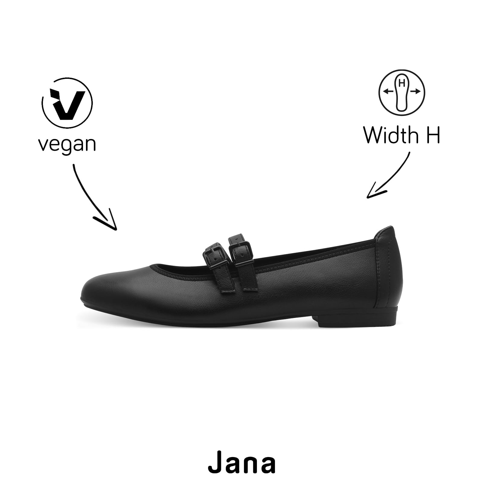 Jana Kobiety Jana Damen Vegan KomfortBalerinki