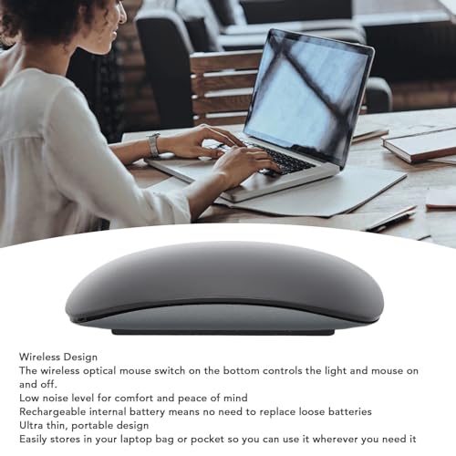 Ratón inalámbrico Bluetooth recargable con USB C y diseño ergonómico para PC y portátil 2