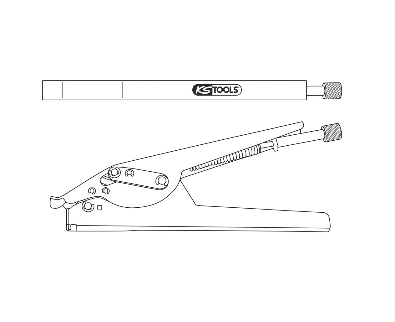 KS Tools 115.1027 Pistolet do łączenia kabla 2,4 - 9,0 mm