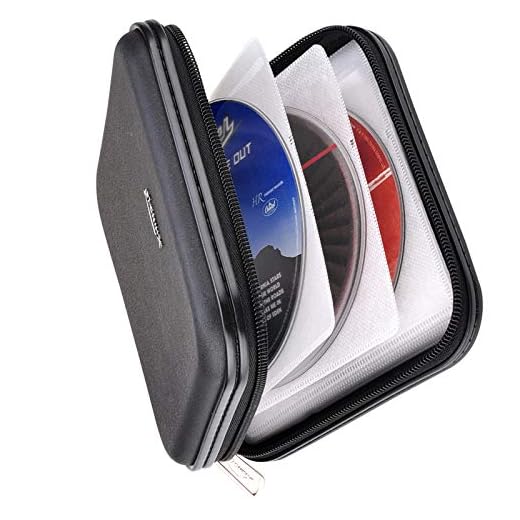 CD DVD Wallet, XiongYe 32 Capacity Heavy Duty, DVD CD Case Holder for Car ,Portable DVD/VCD Storage Disk, Hard Shell Sturdy case , Car CD Disk Holder, Booklet, Blu-ray Wallet (32 Capacity,Black)