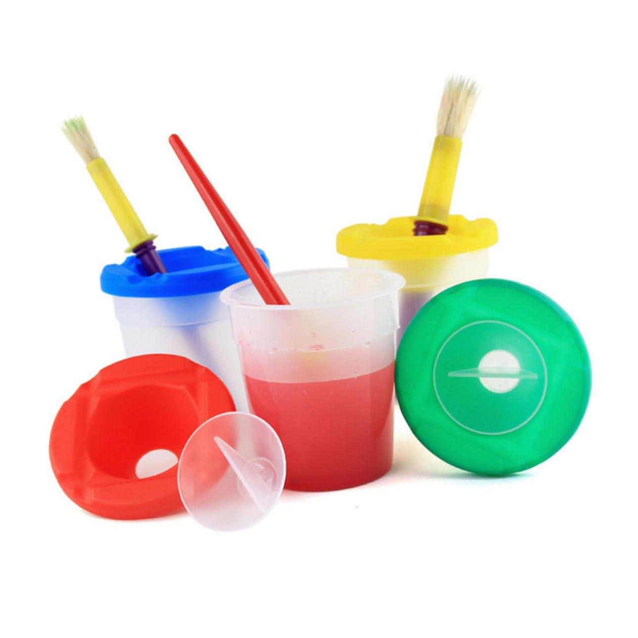 Yardwe 10 Sätze DIY Malbecher für Teiliges mit Fall Design Waschbecher und Pinselhalter für Kreatives Farben Zufällig für Kleine Künstler Zufällige Farbe