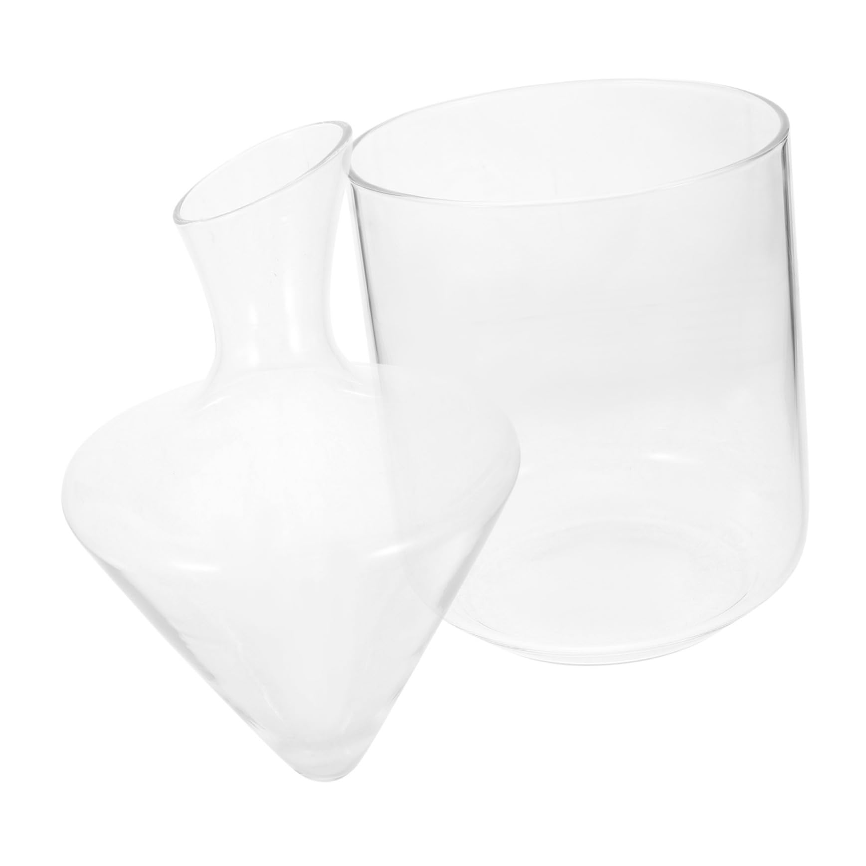 Mipcase Decanter Obliquo Per Vino Classico in Vetro Trasparente Secchiello Per Ghiaccio Distributore Di Vino Delicato Per Bar e Casa Set Decorativo Per Esaltare Sapore e Consistenza