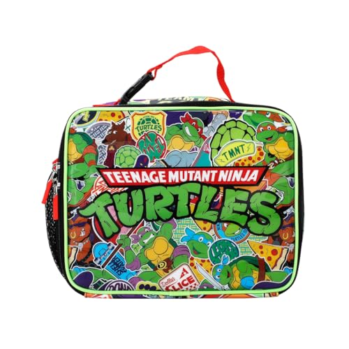 Image of TMNT Classic Retro Cartoon Characters & Icons All-Over Print 8 inch Lunch Bag