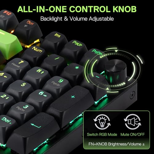 Image of Redragon K740 Wired RGB Gaming Keyboard, Aluminum Base & Knob, 95% Layout