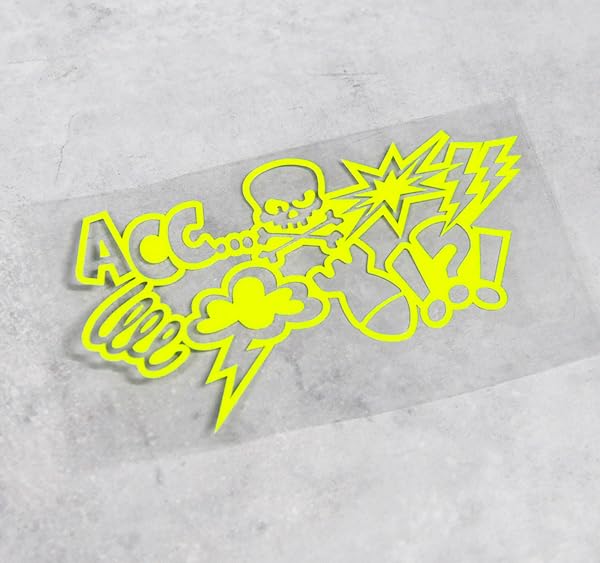 Automobiles - Car Styling Sticker Dirt Bike Graphics ʜе|mеt Decals for GP Rossi ACC Explosion Lightnings Fluorescent Yellow (A 15x7 7cm UAE)