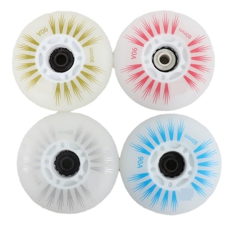 Ruedas para patines Flash, Ruedas for patines en línea 652D, paquete de 4, multicolor, 68-80 mm, LED intermitente