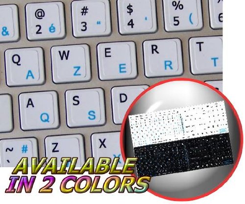 4Keyboard MAC AZERTY - Adhesivo para teclado (fondo blanco, para escritorio, portátil y portátil)