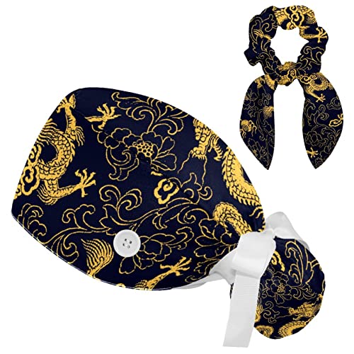 Bonnet bouffant à nouer style japonais pour cuisine et domaine médical