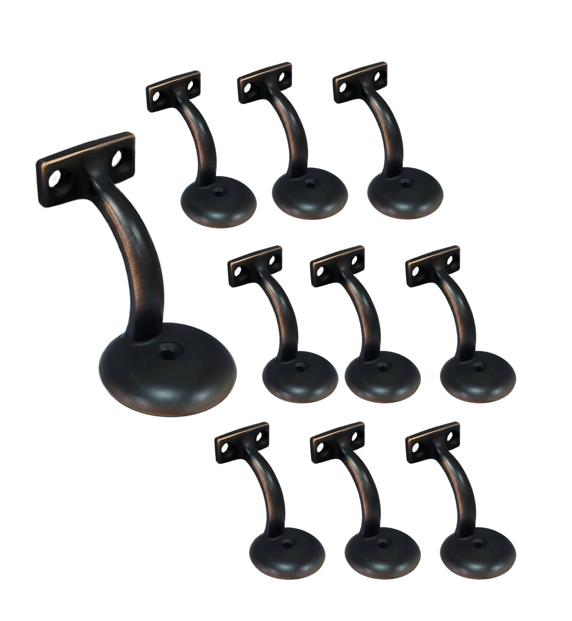 Photo 1 of QCAA Heavy Duty Zinc Die Cast Handrail Bracket, Brushed Satin Nickel, 10 Pack, Made in Taiwan