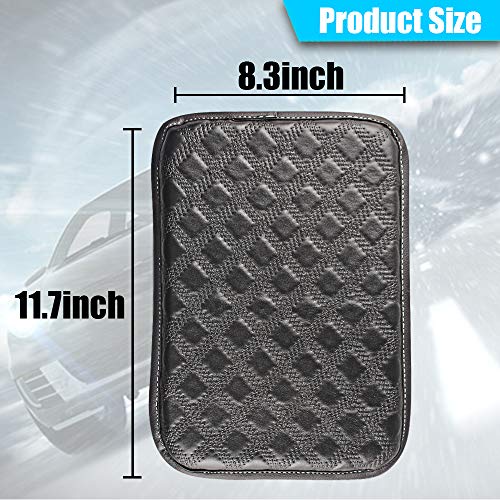 GAMPRO Luxury PU Soft Leather Car Center Console Cushion(30×20×2cm) Vehicle Seat Cushions Armrest Pillow Pad for Car Motor Auto Vehicle, Raises Your Center Console.(Black) - Thumbnail 7