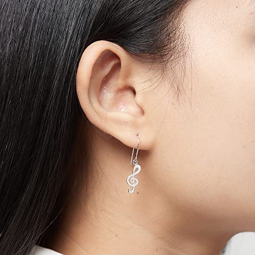 Boma Jewelry Sterling Silver Treble Clef Music Dangle Earrings2