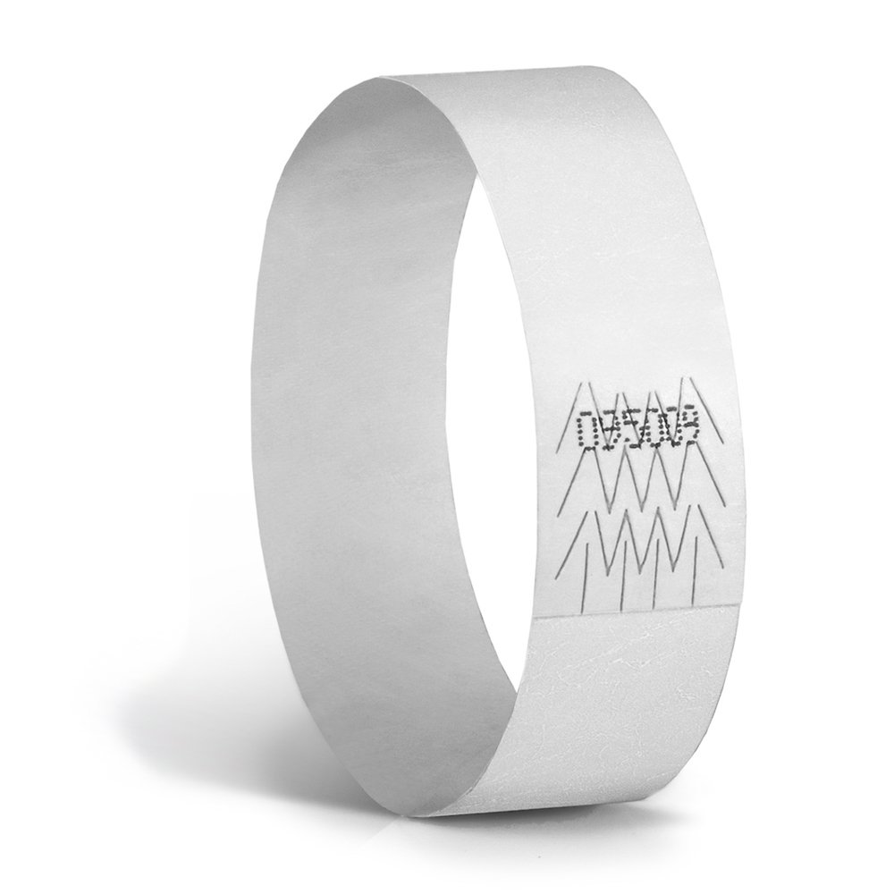 WB34WH1000 Wristband for events, 3/4", White (Pack of 1000) -spunbonded olefin paper