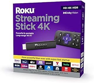 Roku Streaming Stick 4K | Streaming Device 4K/HDR/Dolby Vision with Roku Voice Remote and TV Controls