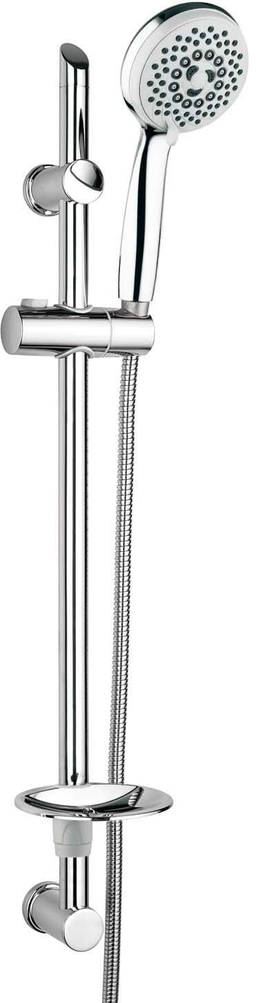 Barre de douche 75 cm, kit de barre de douche réglable en hauteur, colonne de douche sans mélange, support réglable, tuyau de douche 150 cm