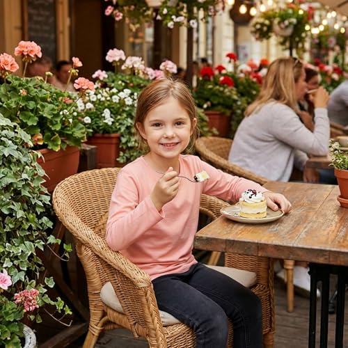 Image of Girls Cotton Long Sleeve Shirts Kids T Shirts Lightweight Breathable Casual Classic Tee Top for Children Age 3-14 Years