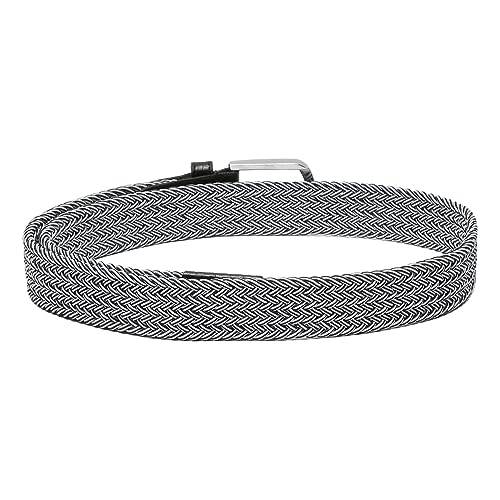 Image of LOUIS STITCH Men's Braided Elastic Stretch Belt with Leather Tipped End Stretchable Canvas Waist Band for Men Women Boys Girls Unisex (Width 3 cm) (BE-EL)