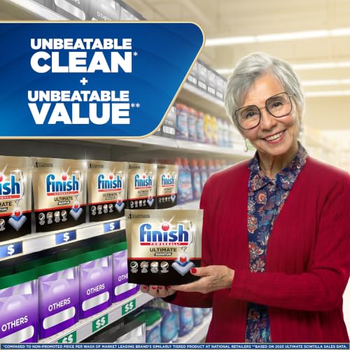 Image of Finish Ultimate Quantum Dishwasher Pods, New & Improved Formula, Dishwasher Detergent Dish Soap, Removes Burnt-On & Dried-On Stain, Degreasing & Scrubbing Power, Fresh Scent, 47 Count