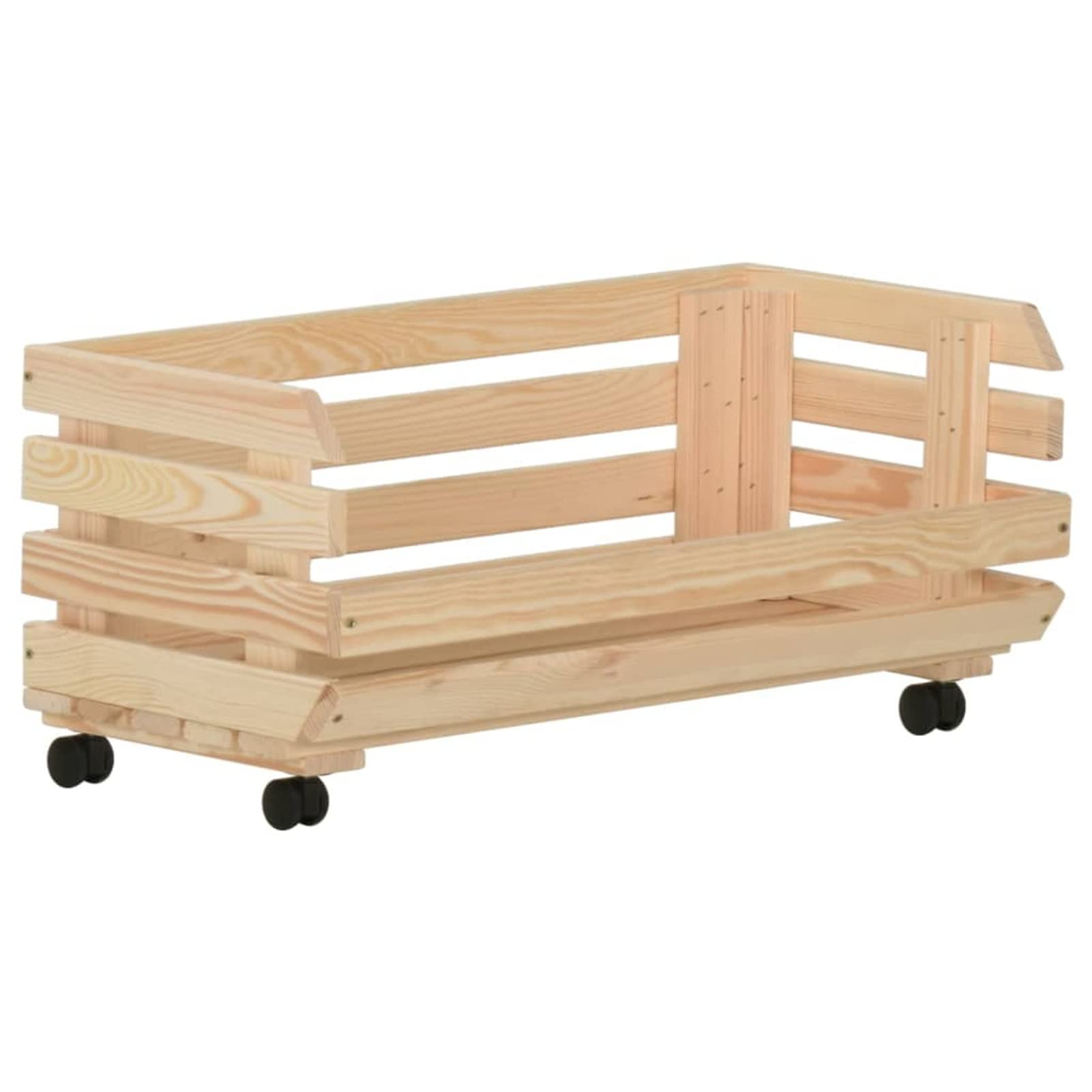 Tidyard Gemüsewagen Stapelkiste Aubewahrungsboxen Vorratskiste Kartoffelhorde Kartoffelkiste Massivholz Kiefer 77x30x80 cm