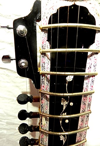 Indian Handmade ~ Electric Sitar Shri Ravi Shankar Style Designer Tun Wood Free String & Mizrab + Bag #TOP4